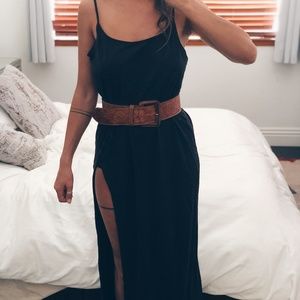 Black dress with slit